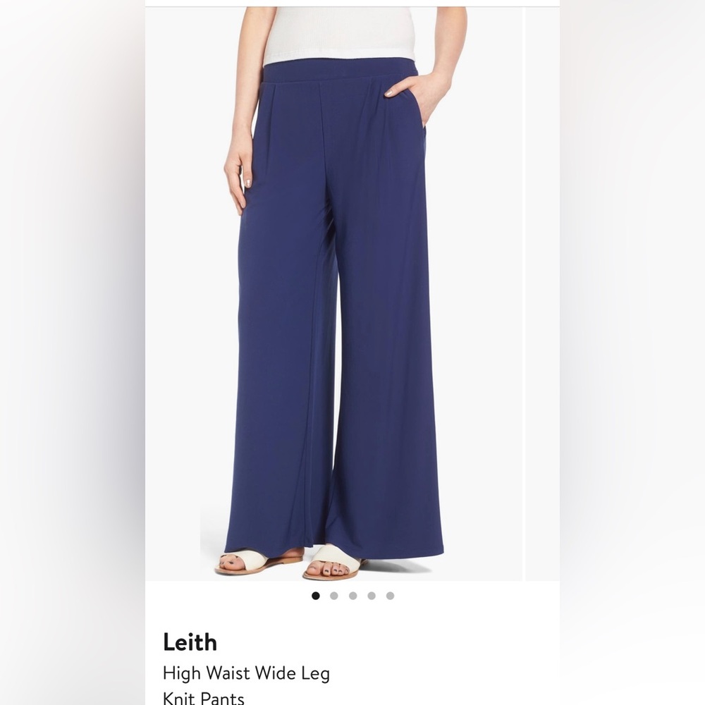 Leith High Waist Wide Leg Blue Pants
